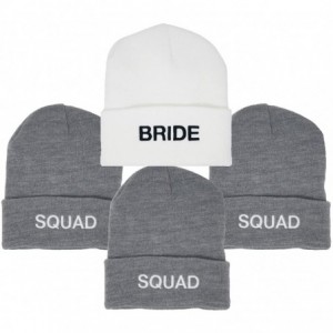 Skullies & Beanies Womens Bride Beanie Warm Knit Embroidered Bride Tribe Skull Cap Hat - CU18SA4YNRT $22.39