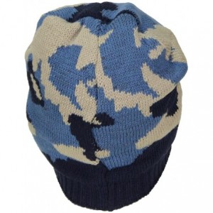 Skullies & Beanies Best Winter Hats Cuffless Camouflage Beanie W/Lining (One Size) - Blue Woodland - C1188CWQ4Z9 $13.17