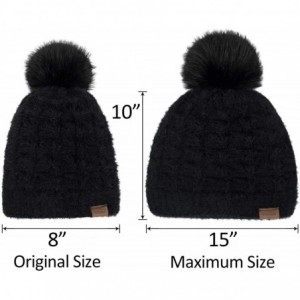 Skullies & Beanies Womens Slouchy Chenille Detachable - Dark Grey+black-a - CN18Y7GS696 $8.56