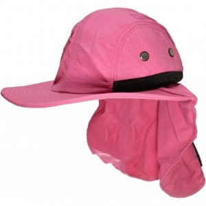 Sun Hats Men/Women Wide Brim Summer Hat with Neck Flap (One Size) - Hot Pink - CK18DC0LZDC $11.15