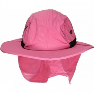 Sun Hats Men/Women Wide Brim Summer Hat with Neck Flap (One Size) - Hot Pink - CK18DC0LZDC $11.15