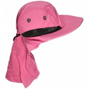 Sun Hats Men/Women Wide Brim Summer Hat with Neck Flap (One Size) - Hot Pink - CK18DC0LZDC $11.15