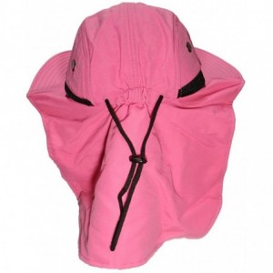 Sun Hats Men/Women Wide Brim Summer Hat with Neck Flap (One Size) - Hot Pink - CK18DC0LZDC $11.15