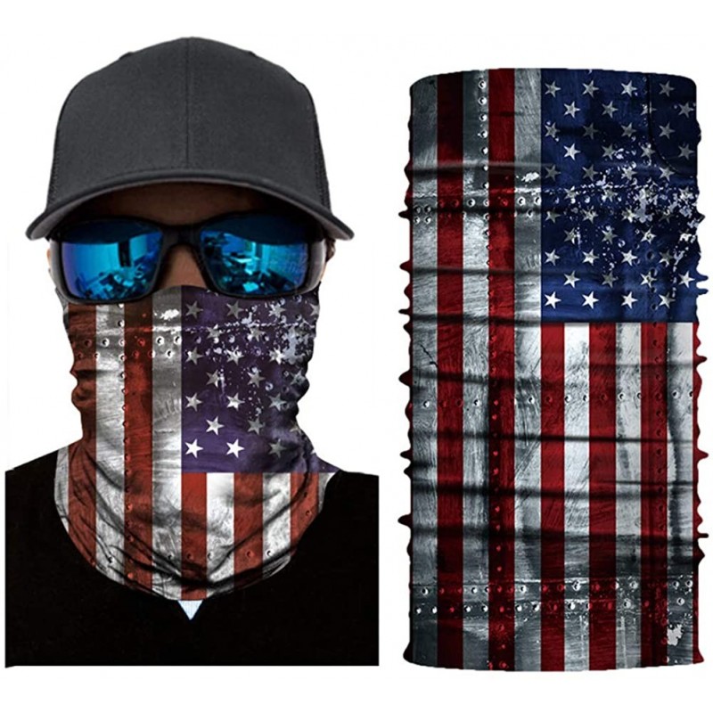 Balaclavas Seamless Bandana Headband Headwear Balaclava Head Wrap Scarf Neck - American Flag - C3197RZNGMS $12.91