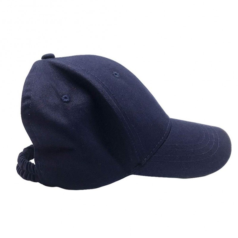 Baseball Caps Ponytail Hat-Classic Navy Sun Hat Golf Cap Baseball Cap Curl Cap with Pony Hole - Navy(Style 2) - C418S5K4OR0 $...