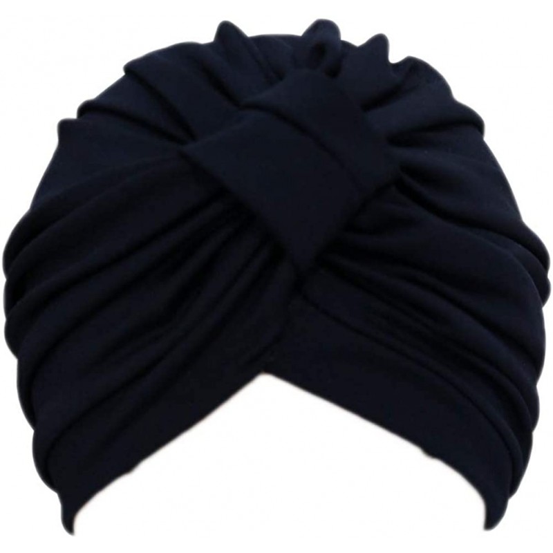 Skullies & Beanies Women's Chemo Pre Tied Cap Hair Wrap Cover Up 2 Pack - Navyd - CO18ZQZM0TO $11.94