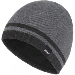 Skullies & Beanies Mens Winter Beanie Hat Warm Knit Cuffed Plain Toboggan Ski Skull Cap - A2-grey - CS18HC24CCG $15.56