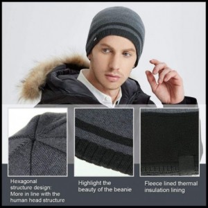 Skullies & Beanies Mens Winter Beanie Hat Warm Knit Cuffed Plain Toboggan Ski Skull Cap - A2-grey - CS18HC24CCG $15.56