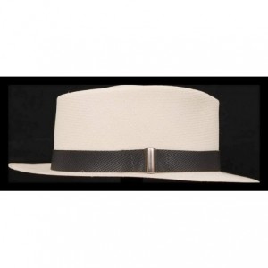 Cowboy Hats (1" & .5") Embossed Patterned Leather Panama Hat Band - "1"" Black Points W/Side Buckle" - C9194M04A4U $25.21