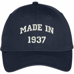Baseball Caps Made in 1937-81st Birthday Embroidered High Profile Adjustable Baseball Cap - Navy - CY12O37EN3X $15.85