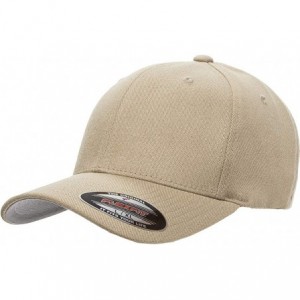 Baseball Caps Flexfit Premium Wool Blend Ballcap - Stretch Fit- Original Baseball Cap w/Hat Liner - Khaki - CE18H9I0LQE $16.97