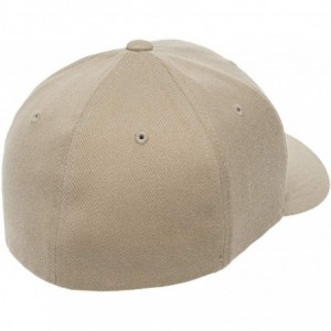 Baseball Caps Flexfit Premium Wool Blend Ballcap - Stretch Fit- Original Baseball Cap w/Hat Liner - Khaki - CE18H9I0LQE $16.97