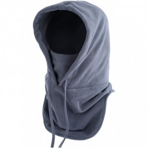 Skullies & Beanies Balaclave Fleece Windproof Ski Mask Face Mask Tactical Hood Neck Warmer - Heavyweight-light Grey - CM18LR4...