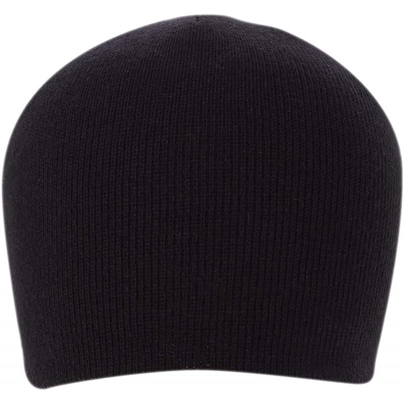 Skullies & Beanies 100% Soft Acrylic Solid Color Beanie Winter Hat - Skull Knit Cap - Made in USA - Black - CQ187IY7KC4 $37.46