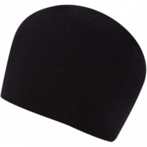 Skullies & Beanies 100% Soft Acrylic Solid Color Beanie Winter Hat - Skull Knit Cap - Made in USA - Black - CQ187IY7KC4 $37.46