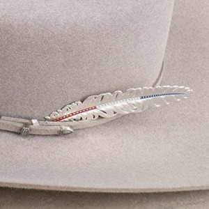 Cowboy Hats Women's Red- White- And Blue Hat Feather - Hf4059rwb - Silver - C218QLXER4O $89.97