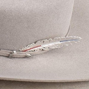 Cowboy Hats Women's Red- White- And Blue Hat Feather - Hf4059rwb - Silver - C218QLXER4O $41.85