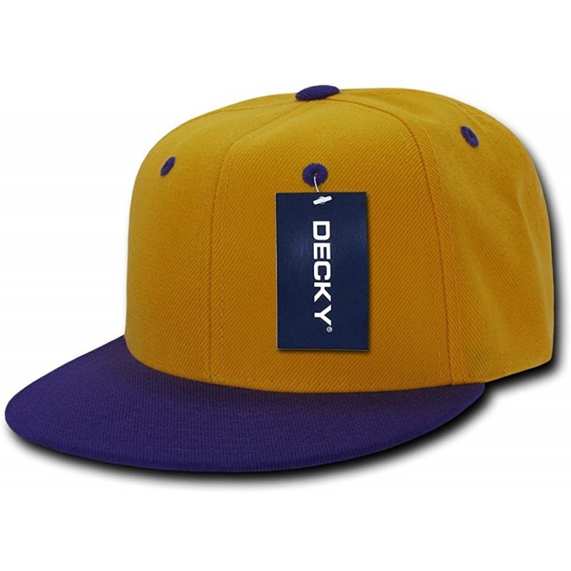 Baseball Caps 2Tone Flat Bill Snapbacks - Gold/Purple - C111JESWYMX $15.75