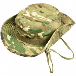 Sun Hats Men's Camo Boonie Hat Fishing Sun Hat Wide Brim Bucket Hat with Adjustable Strap - Mulicam - CC18EHLGDS8 $10.08
