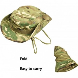 Sun Hats Men's Camo Boonie Hat Fishing Sun Hat Wide Brim Bucket Hat with Adjustable Strap - Mulicam - CC18EHLGDS8 $10.08