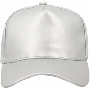 Baseball Caps Unisex Solid Color Adjustable Baseball Cap Snapback Baseball Hat Hip Pop Dance Cap(Silver) - C518DKIMNHY $9.33
