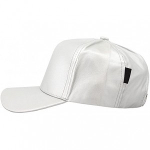 Baseball Caps Unisex Solid Color Adjustable Baseball Cap Snapback Baseball Hat Hip Pop Dance Cap(Silver) - C518DKIMNHY $9.33