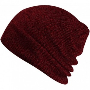 Skullies & Beanies Slouchy Winter Hats Knitted Beanie Caps Soft Warm Ski Hat - Wine Red - CQ12K49KBD9 $11.20