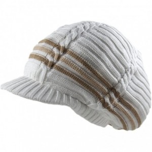 Skullies & Beanies 100% Cotton Classic Rasta Slouchy Ribbed Beanie Hats - White/Khaki/Brim - CC12IS13SOT $41.79