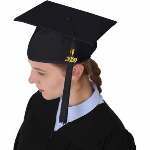 Skullies & Beanies Unisex Adult Matte Graduation Cap with 2020 Tassel - Black - CH11SBEBPDZ $15.48