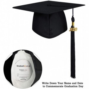 Skullies & Beanies Unisex Adult Matte Graduation Cap with 2020 Tassel - Black - CH11SBEBPDZ $28.25