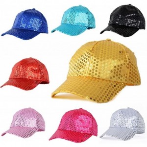 Baseball Caps Glitter Sequins Baseball Caps Snapback Hats Party Outdoor Adjustable Hat for Women Men - Black - CU188A66UQG $1...