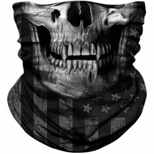 Balaclavas Motorcycle Skull Face Sun Mask Rinding 3D Neck Gaiter Bandanas Headwear - C-skull-flag Skeleton - C918A0U3STA $23.88