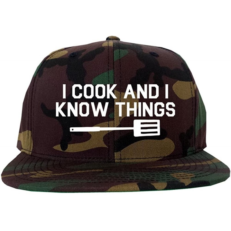 Baseball Caps I Cook and I Know Things Chef Mens Snapback Hat - CP18EL3I9OX $24.04