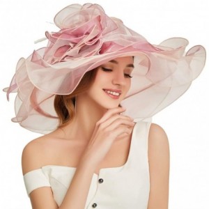 Sun Hats Accessories Women's Organza Kentucky Derby Hat Fashion New Ladies Multicolor Elegant Personality Sun Hat - Pink - CQ...