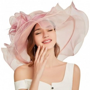 Sun Hats Accessories Women's Organza Kentucky Derby Hat Fashion New Ladies Multicolor Elegant Personality Sun Hat - Pink - CQ...