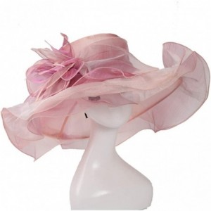 Sun Hats Accessories Women's Organza Kentucky Derby Hat Fashion New Ladies Multicolor Elegant Personality Sun Hat - Pink - CQ...