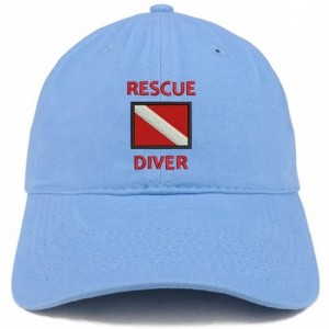 Baseball Caps Rescue Diver Flag Embroidered Low Profile Soft Cotton Baseball Cap - Carolina Blue - C0184UUAYD6 $14.86