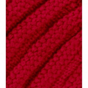 Skullies & Beanies Evony Womens Ribbed Pom Beanie Hat with Warm Fleece Lining - One Size - Red - C3187N043RT $18.72