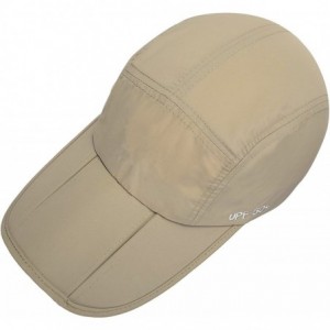 Baseball Caps Unisex Foldable UPF 50+ Sun Protection Quick Dry Baseball Cap Portable Hats - Khaki - CG18G4AYRD3 $14.24