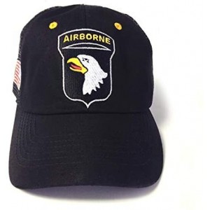 Baseball Caps 101st Airborne Division Low Profile Hat Cap Black Yellow Mesh Trucker Style - C4194I5A47R $23.43