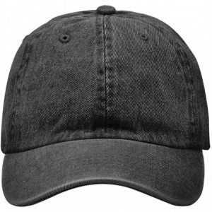 Baseball Caps Classic Baseball Cap Dad Hat 100% Cotton Soft Adjustable Size - Denim (Black) - CX18ZDTCG5I $8.60