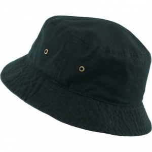 Bucket Hats Unisex Washed Cotton Bucket Hat Summer Outdoor Cap - (1. Bucket Classic) Black - C511JEB19K3 $11.33