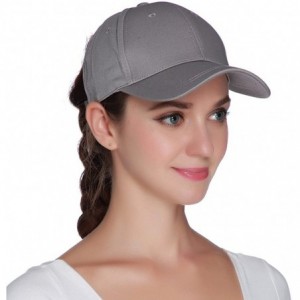 Baseball Caps Ponytail High Buns Ponycaps Baseball Adjustable - Cotton Grey - CX18D420CNN $9.38