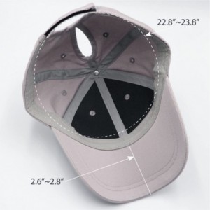 Baseball Caps Ponytail High Buns Ponycaps Baseball Adjustable - Cotton Grey - CX18D420CNN $9.38