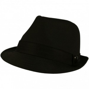 Fedoras Men's 100% Cotton Summer Cool Solid Blank Fedora Derby Trilby Hat - Black - CH11912S6MJ $19.46