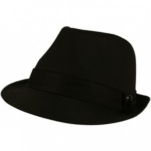 Fedoras Men's 100% Cotton Summer Cool Solid Blank Fedora Derby Trilby Hat - Black - CH11912S6MJ $9.47