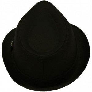 Fedoras Men's 100% Cotton Summer Cool Solid Blank Fedora Derby Trilby Hat - Black - CH11912S6MJ $9.47