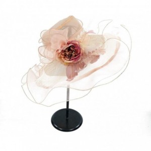 Sun Hats Womens Tea Party Church Derby Flower Organza Hat - 1-lightpink - CN18OWLGLCY $9.89