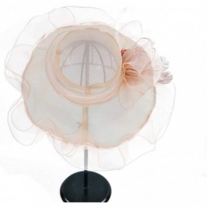 Sun Hats Womens Tea Party Church Derby Flower Organza Hat - 1-lightpink - CN18OWLGLCY $9.89