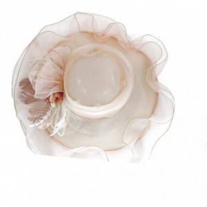 Sun Hats Womens Tea Party Church Derby Flower Organza Hat - 1-lightpink - CN18OWLGLCY $9.89